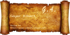 Geyer Albert névjegykártya