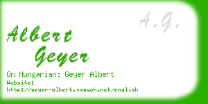 albert geyer business card